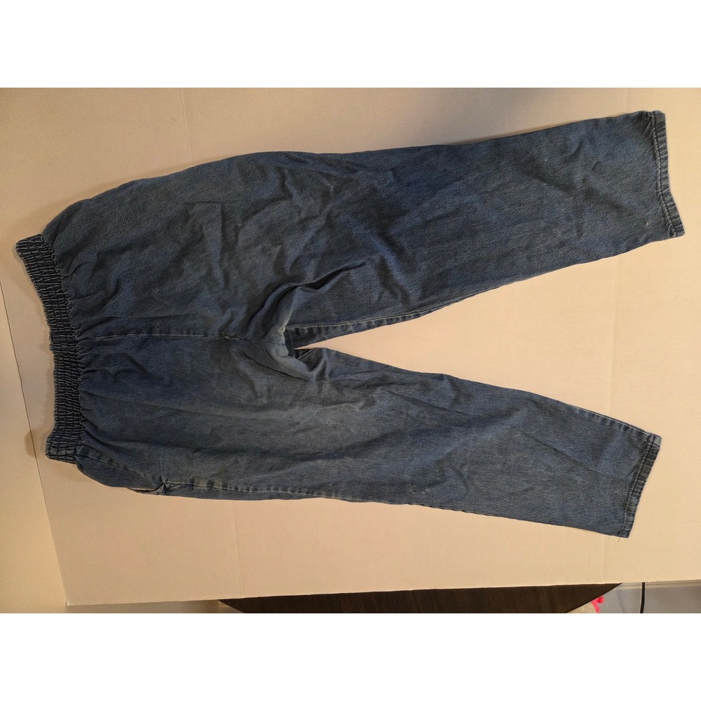 Vintage Chic Petite Womens Elastic Waist Denim Jeans Straight Leg Blue Size 16P - Picture 5 of 9